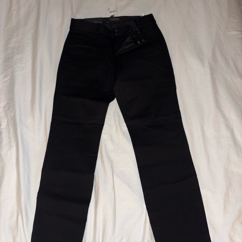 Banana Republic Black Straight-Leg Modern Sloane Work Pants